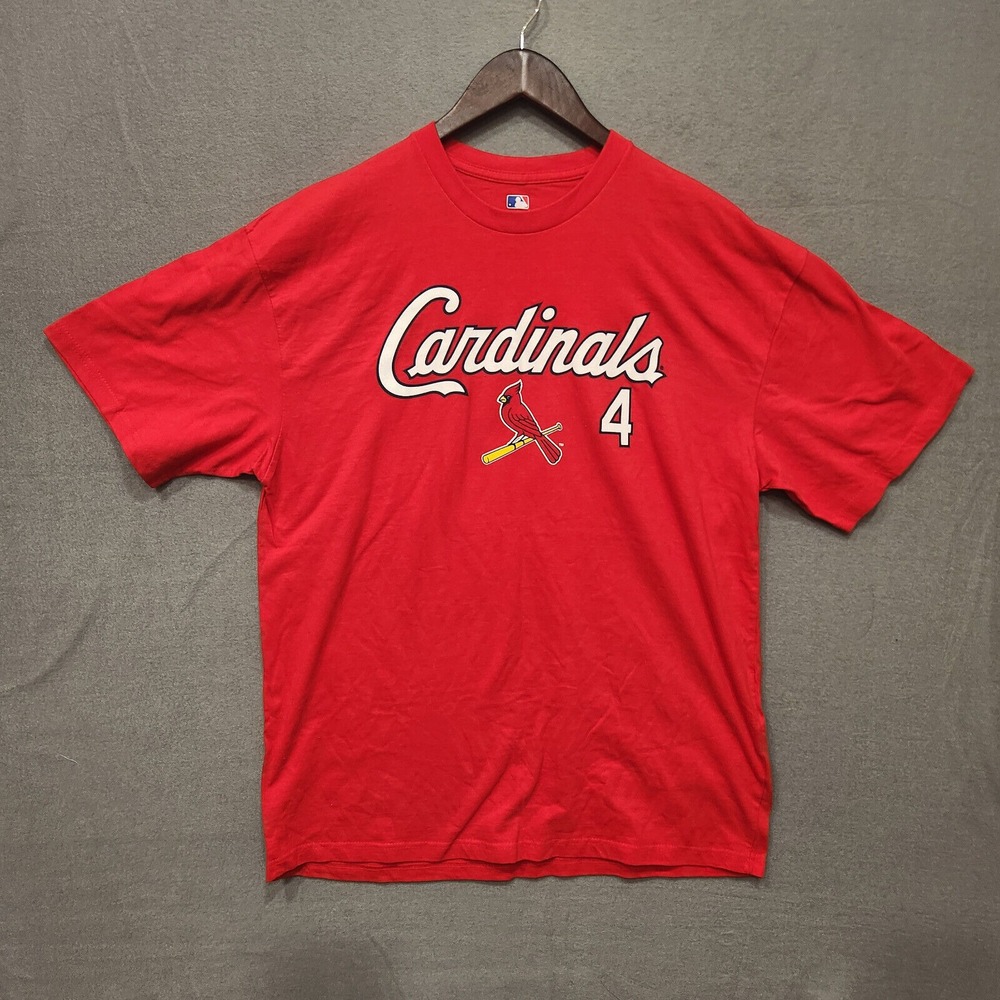 St. Louis Cardinals Yadier Molina #4 Majestic Jersey T-Shirt Size XL Red MLB